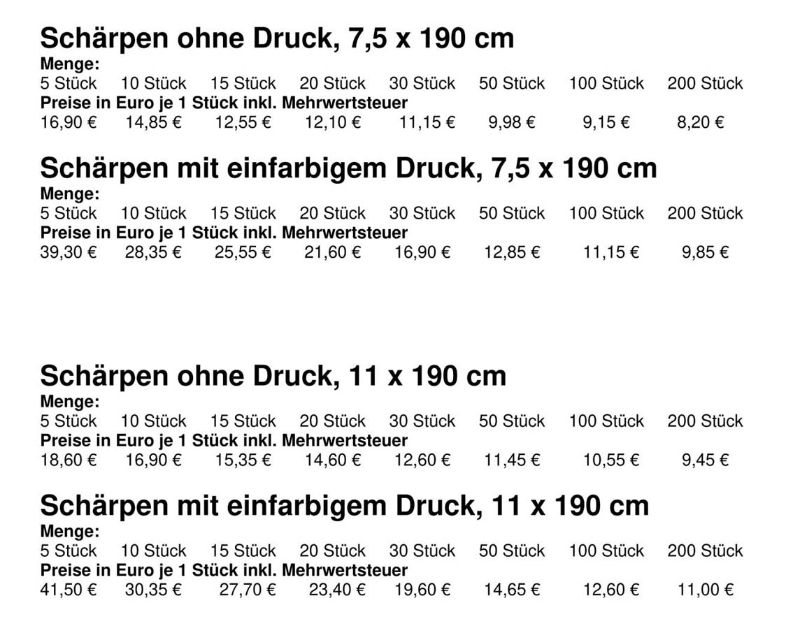 Preisliste Schrpen